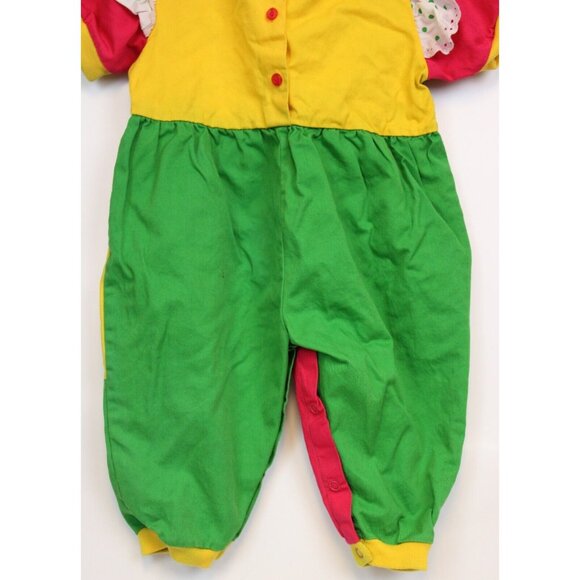 Vtg 90s Bon Chacha Sports Romper Jumper sz 18M Color Block Hat Polka Dots Stripe - Picture 6 of 14